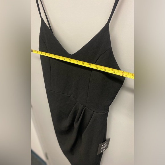 Lulus Dress Womens L Forever Your Girl Black Bodycon Mini Tulip Front straps - Picture 4 of 5
